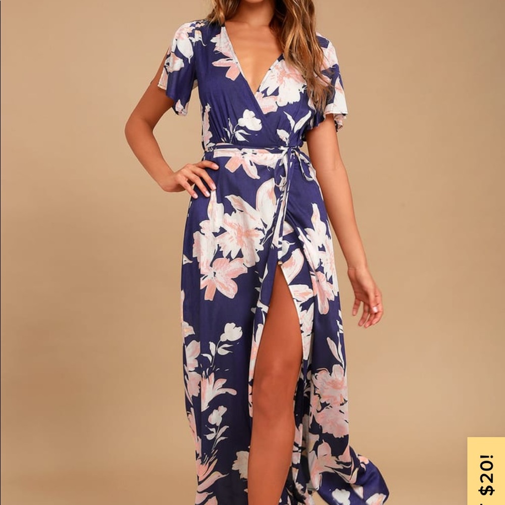 Azalea Regalia Floral Print Wrap Maxi Dress- Lulus